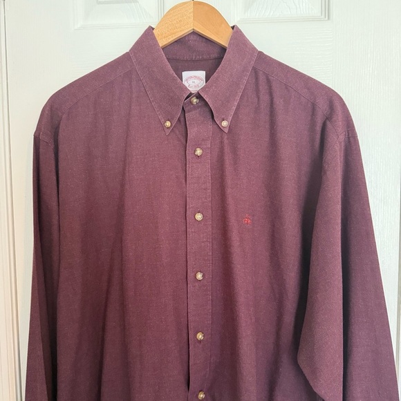 Brooks Brother Madison Fit 100% Cotton Red Casual Button Down Shirt XL - Picture 3 of 7